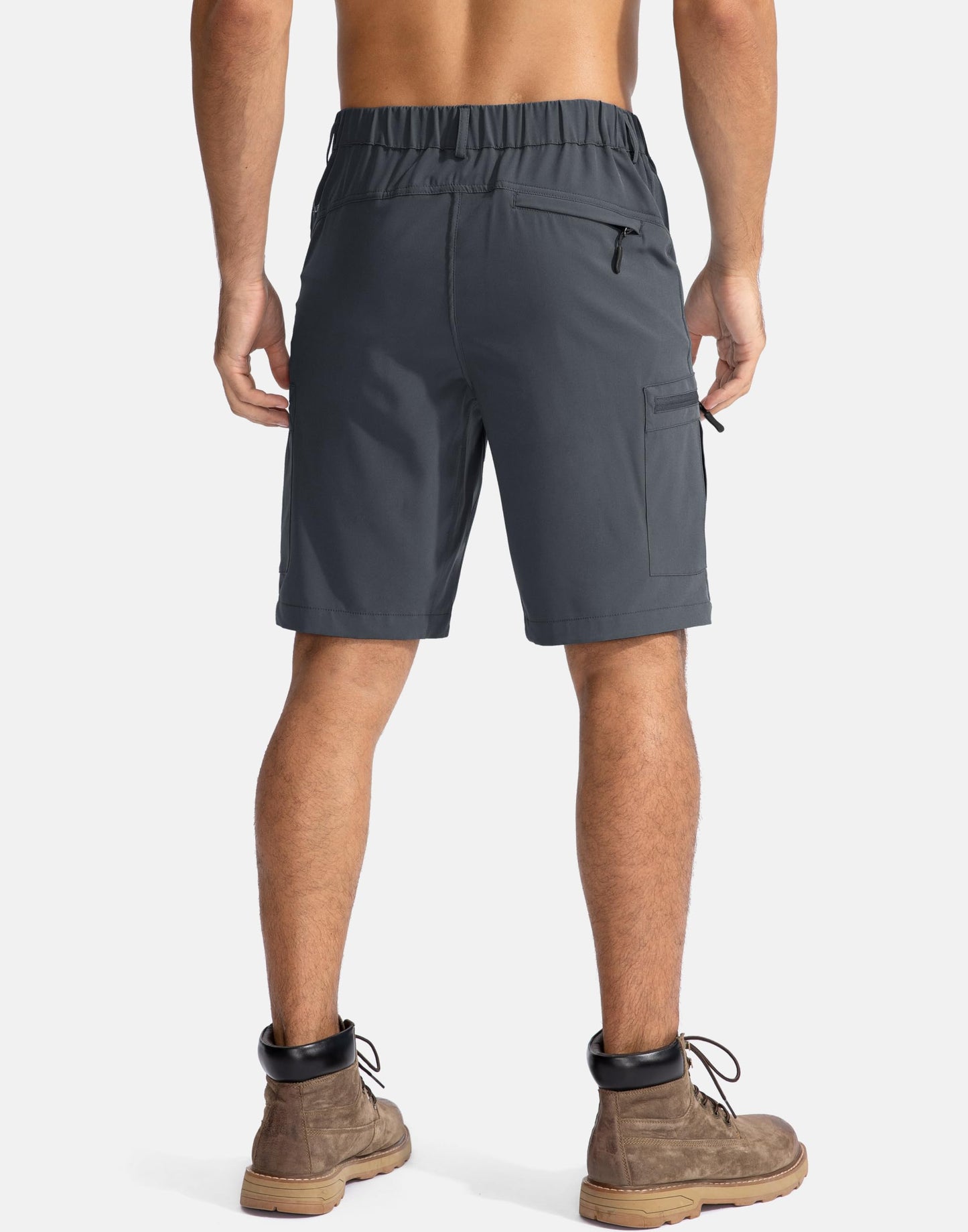 Pudolla Men's Hiking Cargo Shorts 9" Lightweight Outdoor Work Shorts for Men Travel Golf Camping Casual with 5 Zipper Pockets(Deep Grey XX-Large)