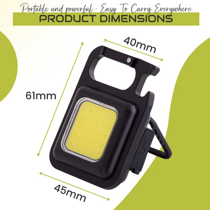 Spanner In The Works® | Cob Keychain Work Light | 1000 Lumen Pocket Torch Led Super Bright Rechargeable | LED Small Torch Rechargeable Keyring Torch | Ideal Small Gifts EDC (2 Pcs, 4 Modes)