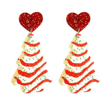 Earrings for Women Christmas Earring Christmas Tree Cake Earrings Xmas Jewelry Stocking Stuffers