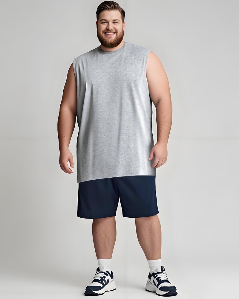 Taiyin 3 Pack Men's Big and Tall Tank Tops Quick Dry Muscle Workout Sleeveless T Shirts Summer Gym Active Undershirts(Black, Gray, Navy Blue,2X-Large Big Tall)