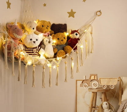 Teddy Hammock - Cuddly Toy Storage Hammock for Stuffed Animals - Teddy Net Bear Storage Hammocks for Soft Toys - Cute Plush Storage Net Nursery Preppy Room Decor Baby Kids Bedroom