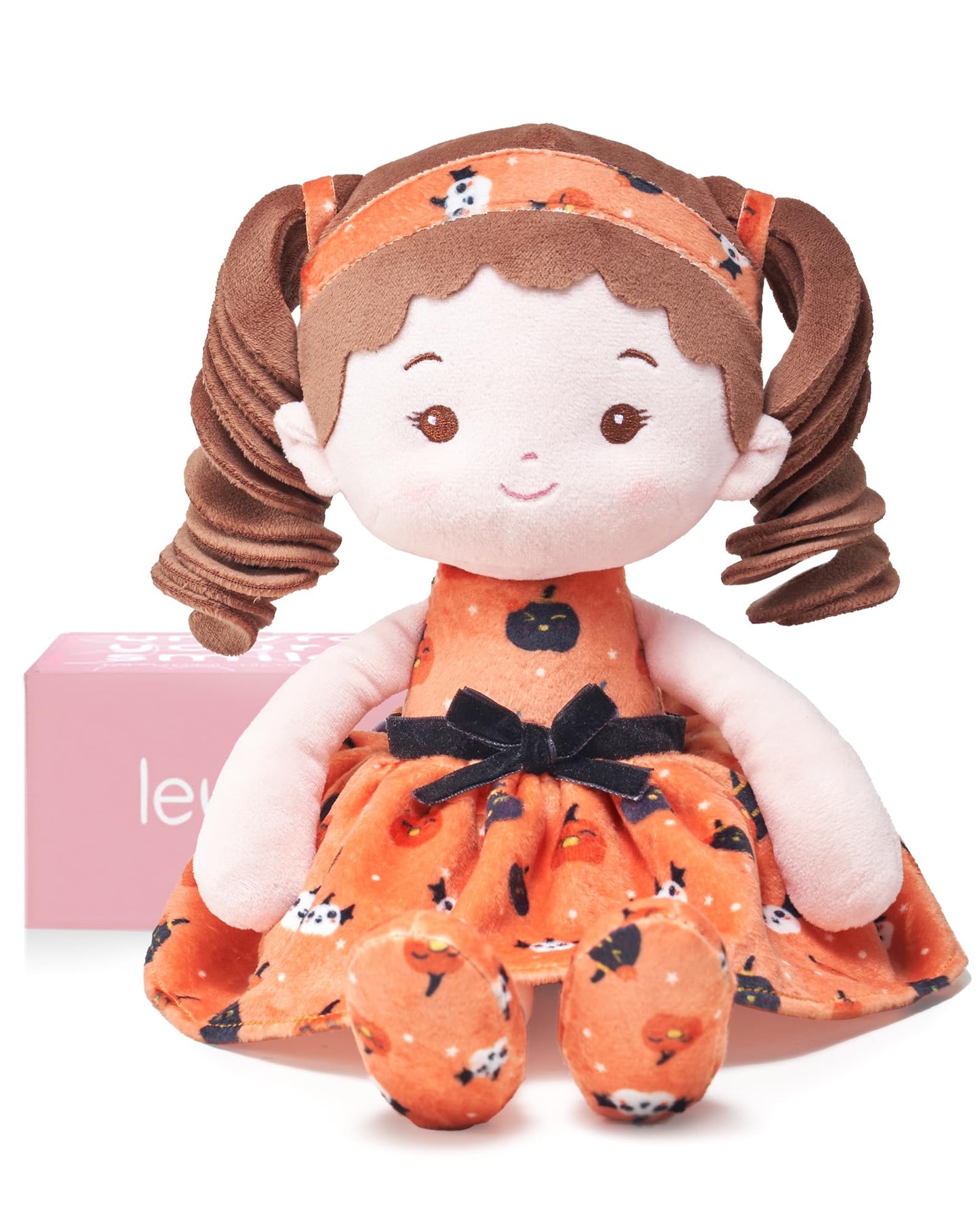 LeyaDoll Soft Baby Doll Toys (12''), My First Baby Rag Doll for 1 Year-Old Girl Birthday Gift, Christmas Plush Toys Gift for Toddler Kids Infants-Halloween Special-Pumpkin