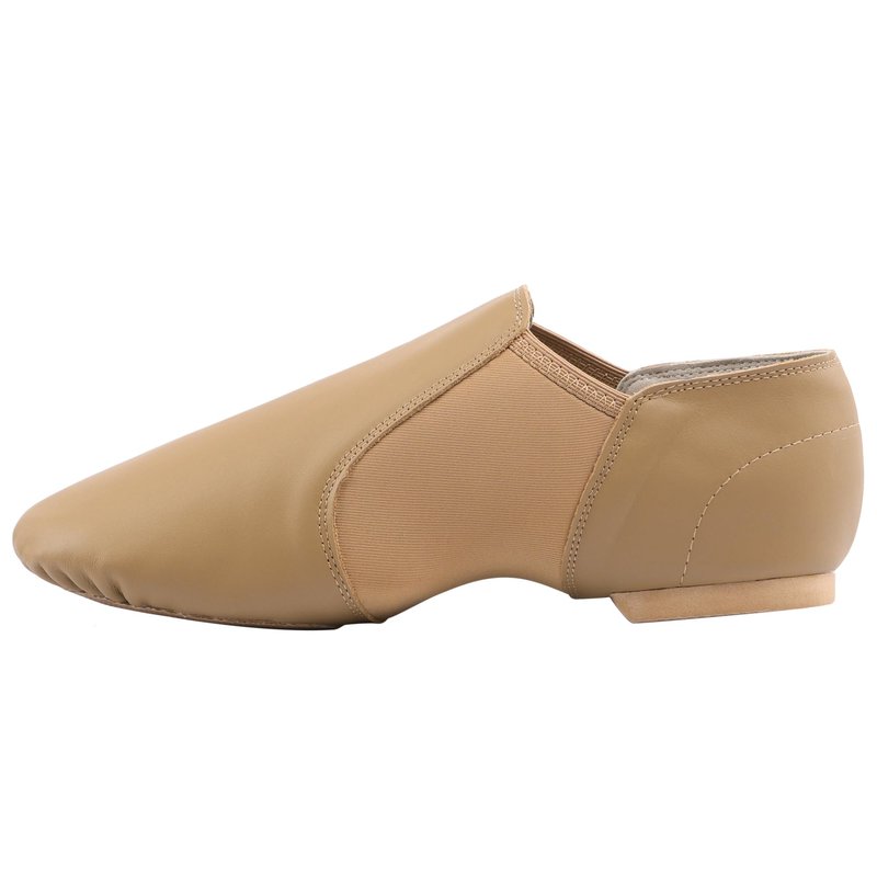 Linodes (Tent Leather Upper Jazz Shoe Slip-on for Women and Men's Dance Shoes Brown 8M
