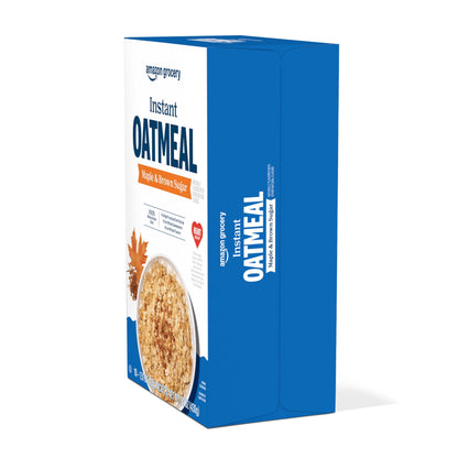 Amazon Grocery, Maple & Brown Sugar Instant Oatmeal, 15.1 Oz, 10 Ct (Previously Happy Belly, Packaging May Vary)