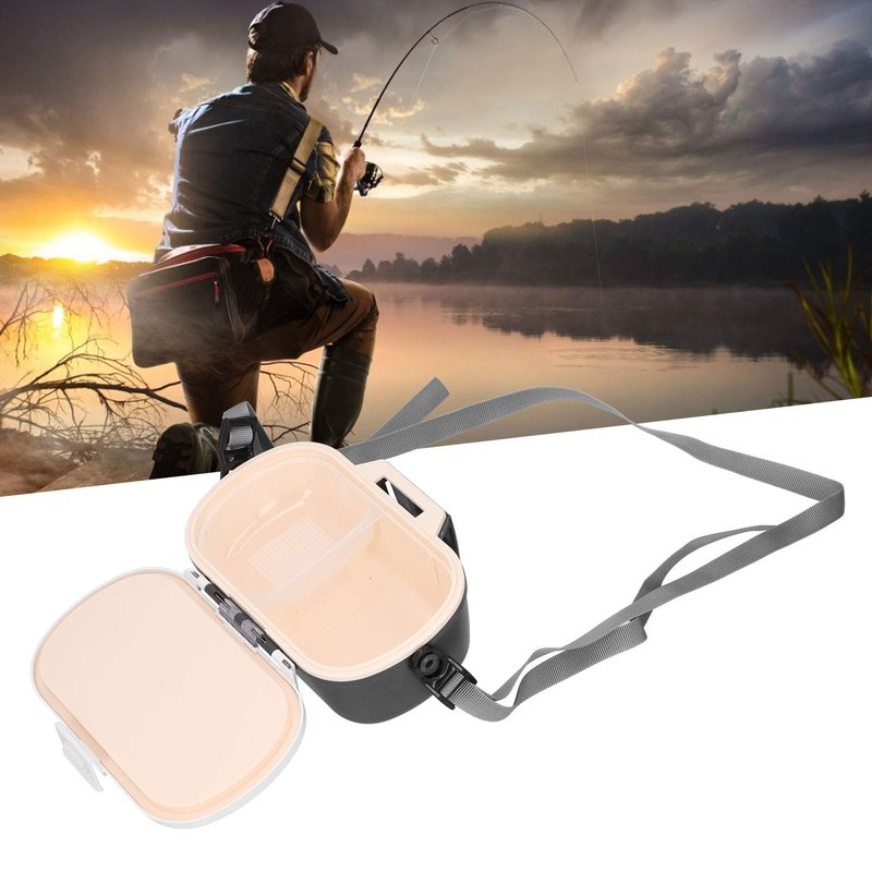 Worm Bait Holder Insulated Plastic Bait Earth Worm Holder Fishing Bait Case Fishing Tackle Container with Strap Bait Storage Easy to Reach Other Fishing Tools and Accessories