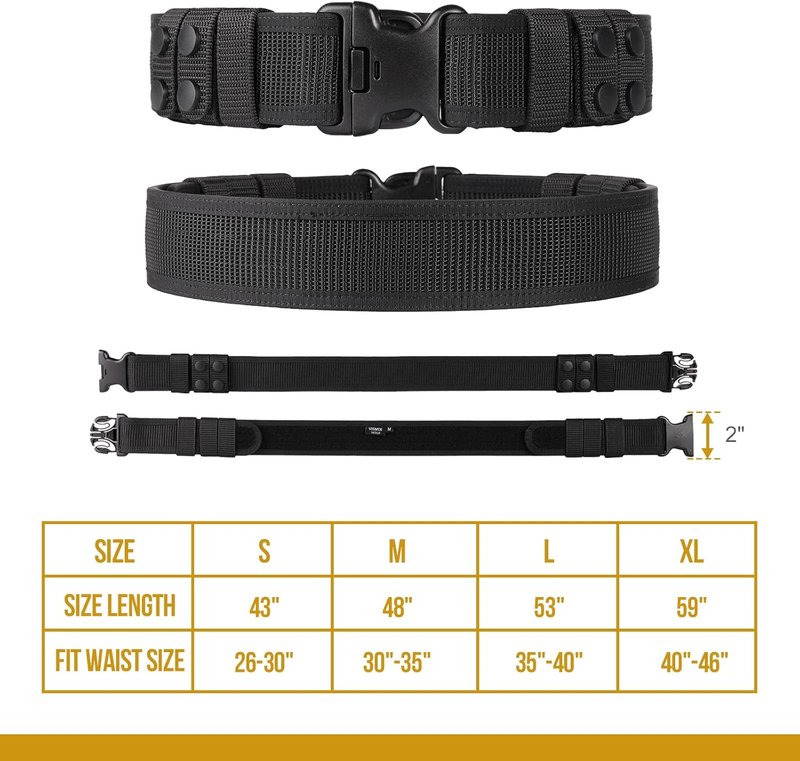 Police Duty Belt - 2" Nylon Security Belt for Law Enforcement | Includes 4 Belt Keepers