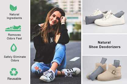 12 Pack Charcoal Shoe Deodorizer Bags inserts, Shoe Odor Eliminator,Drawer Deodorizers, Activated Charcoal Odor Absorber for Gym Bag, Car, Pet, Closet