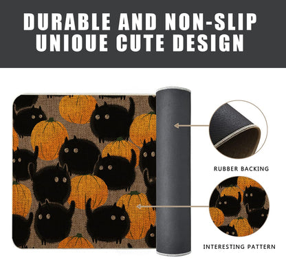 GAGEC Halloween Door Mat Pumpkins Cat Outdoor Rug Bathroom Doormat Entrance Rugs Farmhouse Home Kitchen Decoration Floor Front Door Mats 17 x 27 Inch