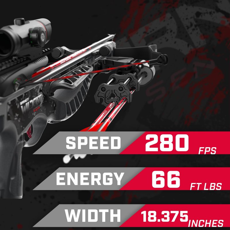 Barnett Wildcat CRX Crossbow Bundle – Includes Bonus Arrow & Broadheads + Scope, Rope Cocking Device, Quiver, 3 Arrows & Neoprene Cover – Tactical 280 FPS Lightweight Hunting Crossbow