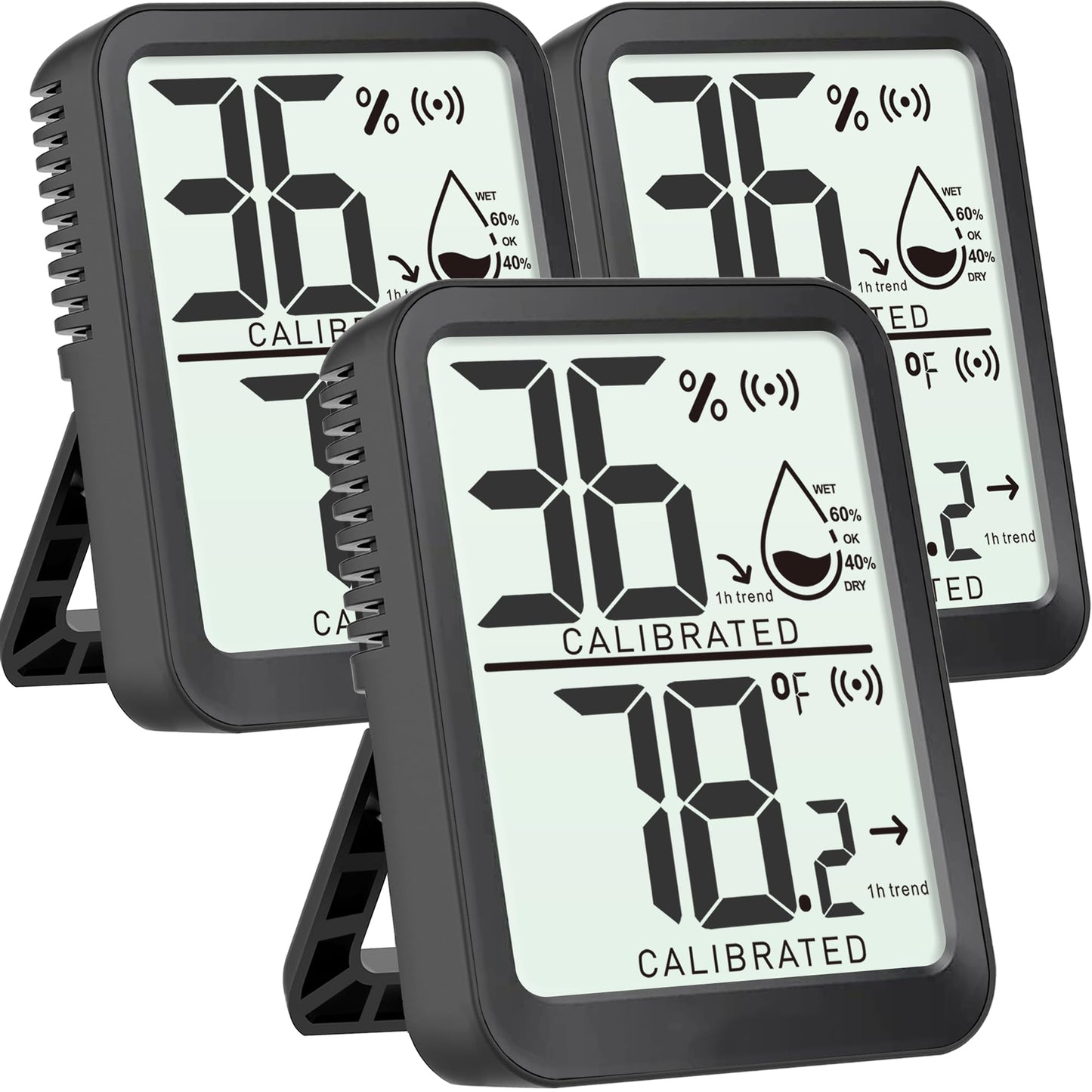 AyayaBoss 3 Pack Room Thermometer Indoor Hygrometer for Home, Digital Sensor Mini Humidity Gauge Meter, Temperature Humidity Monitor for Bedroom, Pet, Plant - Battery Included