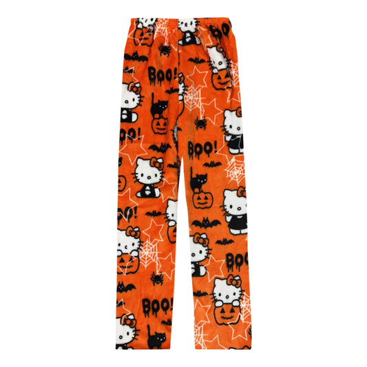 BIUGNVW Anime Pajamas Women Cartoon Family Christmas Kawaii Flannel Pajama Pants Halloween Orange X-Large