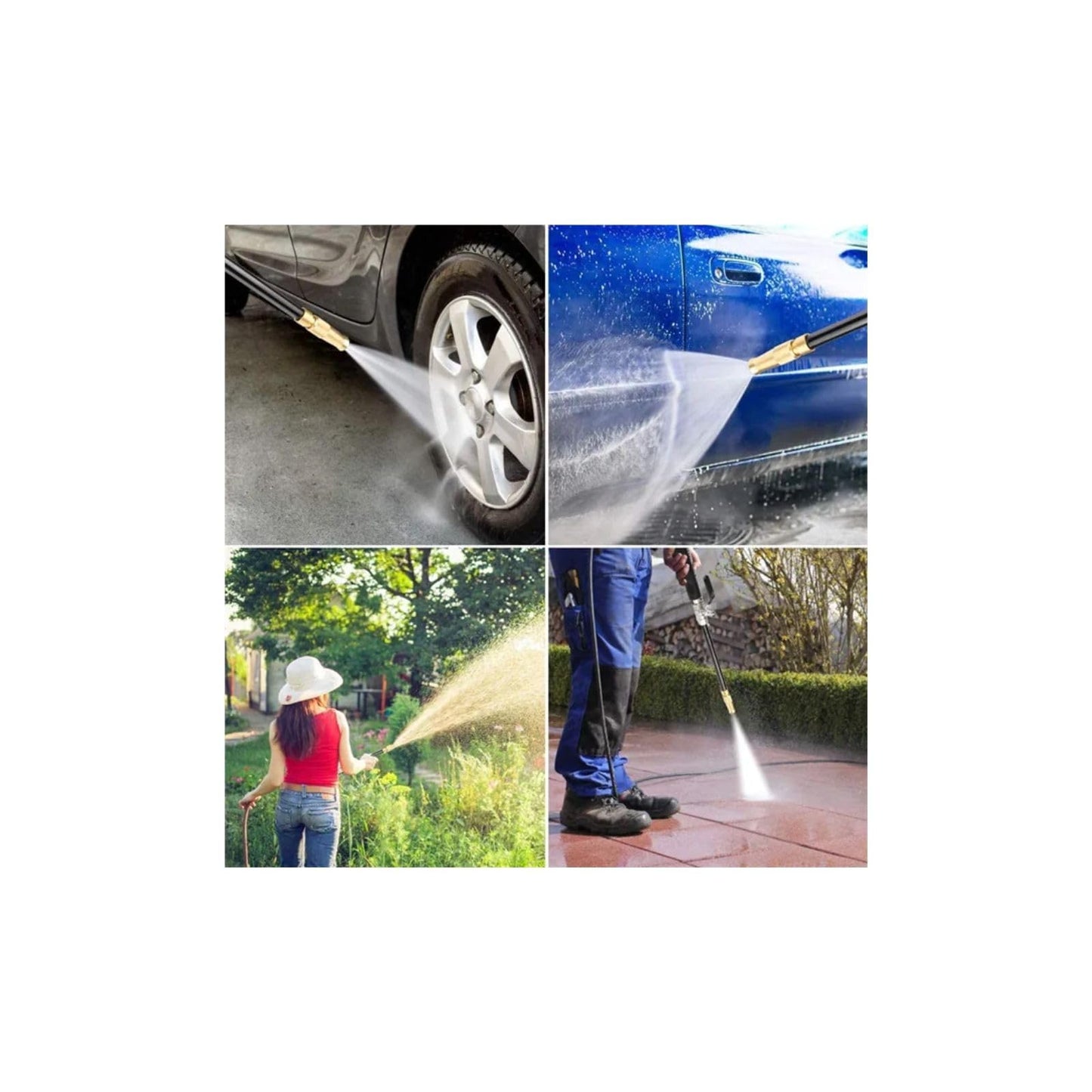 Hicks Ridge Garden Hose Nozzle Sprayer - Heavy Duty High Power Water Wand - Pressure Washer Gun Attachment - Garden Hose Jet Nozzle