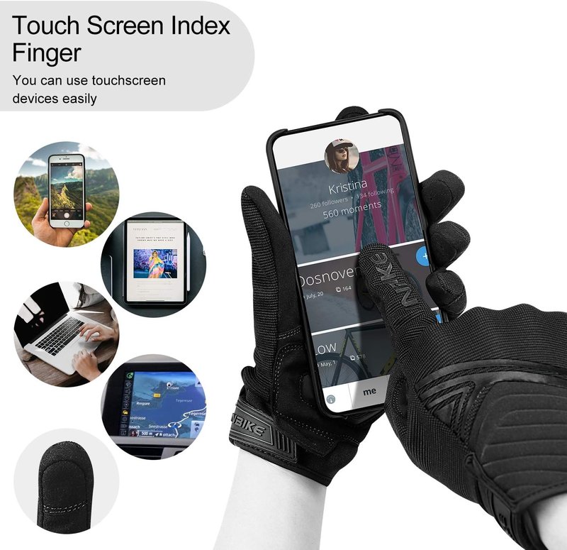 Breathable Mesh Motorcycle Gloves - Touchscreen with TPR Palm Pad & Hard Knuckles