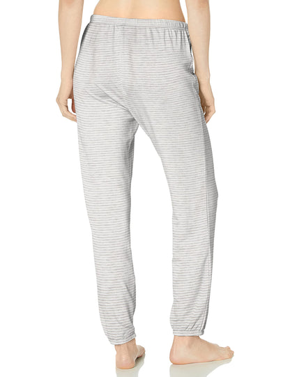 Amazon Essentials Women's Pajama Jogger - Lightweight Lounge Terry, Plus Size, Grey Heather Stripe, Medium