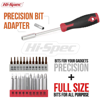 Hi-Spec 57pc Red 8V Electric Drill Set & Household Kit – DIY Hand Tools, Cordless Power Screwdriver, Essential Set with Drill Bits for Home Repairs, Maintenance & Projects