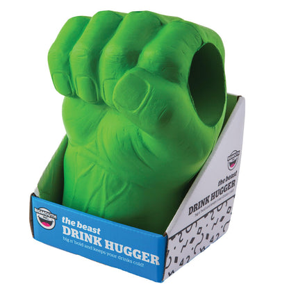 BigMouth Inc Foam Drink Kooler, Soft Sided Beer Cooler, Portable Party Beverage Holder for Soda Cans, Funny Can Cooler - The Green Beast Giant Fist