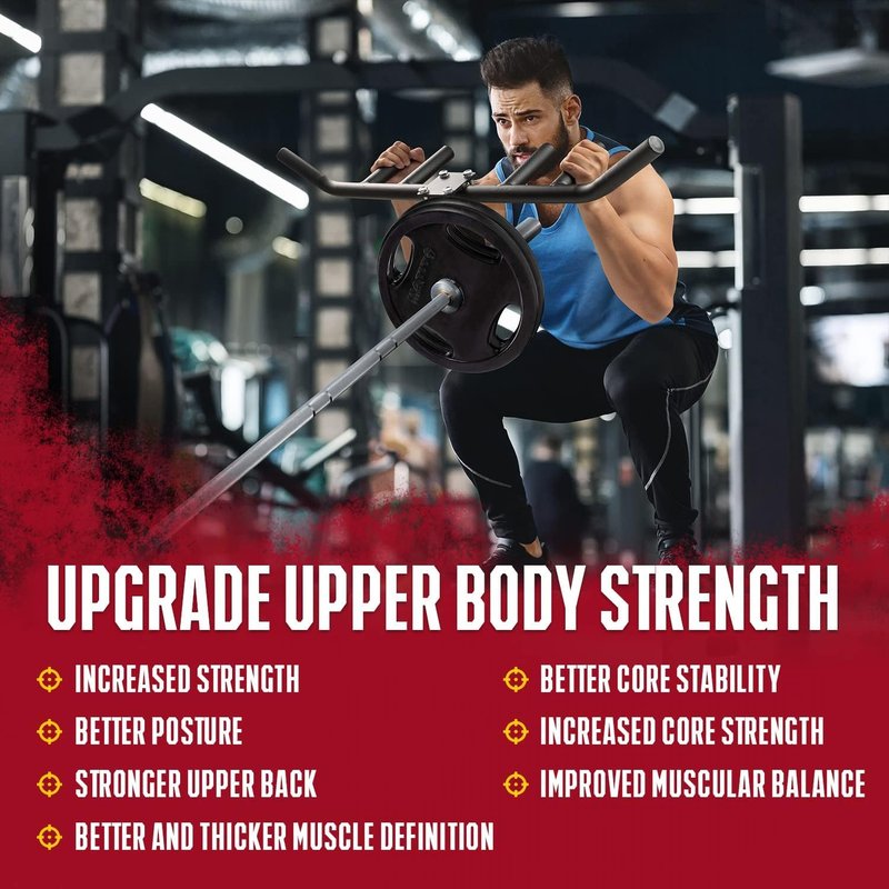 Yes4All 550lbs Multi Grip Rowing Handle, T Row Attachment for Muscle Training - Premium Steel 1 inch & 2 inch Bar Compatibility, Any Height Fit, Superior Grip