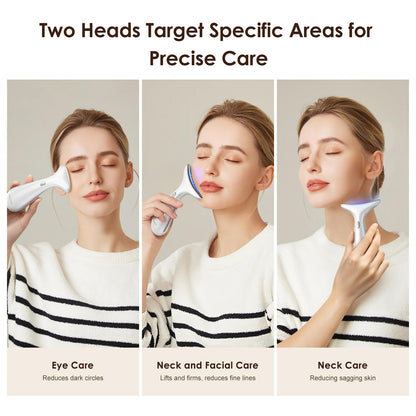 Facial and Neck Massager for Face, Neck - Skin Lifting & Firming - Wrinkle & Dark Circle Reducer - at Home Skin Care Face Sculpting Tool and Neck Massager-Pastel Pink