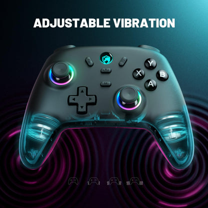 ECHTPower Wireless PC Gaming Controller - Hall Effect Joystick, 2.4G & Wired 1000Hz Polling Rate, 800mAh Battery, Adjustable Turbo/Vibration - for PC/Switch/iOS/Android