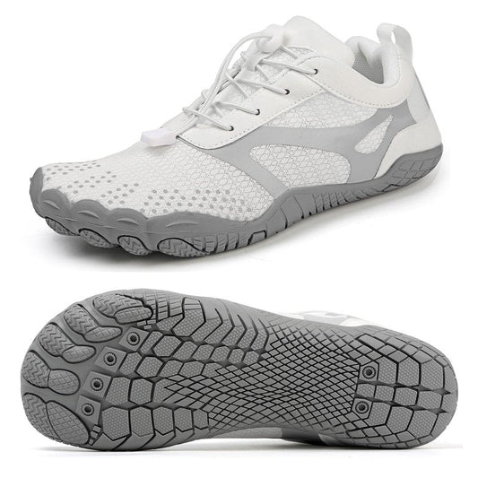 todaysunny Barefoot Shoes Mens Womens Minimalist Cross Training Shoes with Wide Toe Box Athletic Zero Drop Trail Walking Hiking Running Sneakers White