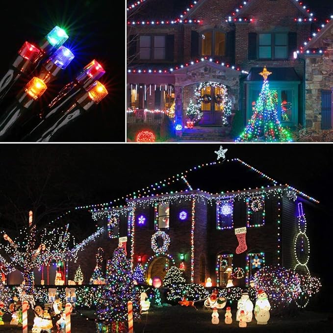 Toodour Battery Christmas Lights, 68.9ft 200 LED Christmas String Lights with 8 Twinkle Modes, Timer, Waterproof Battery Operated String Light for Home, Party, Holiday, Xmas Decor - Multicolor