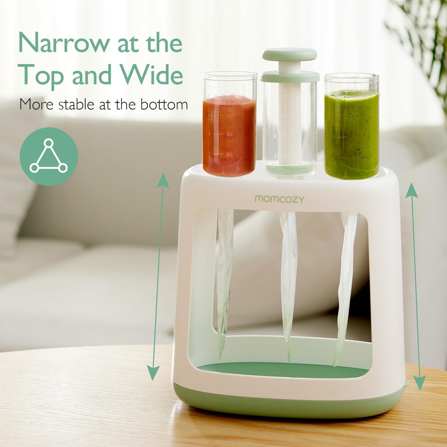 Momcozy Squeeze Station For Homemade Baby Food,Pouch Filling Station For Puree Food For Babies&Toddlers,No Food Splashing,Dishwasher Safe,BPA-Free,With Reusable Bags