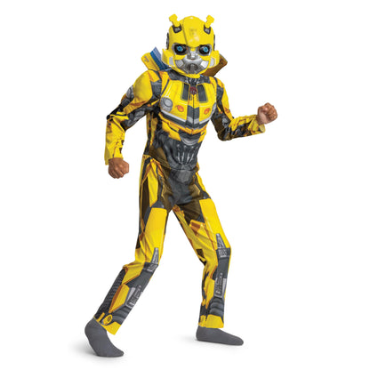 Disguise Bumblebee Muscle Costume for Kids, Official Transformers Rise of the Beasts Padded Costume and Mask, Size (7-8)