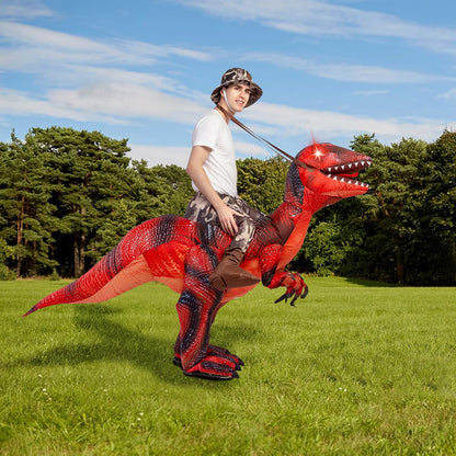 GOOSH Inflatable Dinosaur Costume for Adult Halloween Costume Women Man Funny Blow up Costume for Halloween Party Cosplay