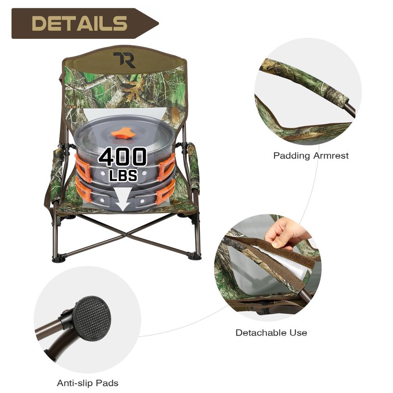 TR Low Camping Chair,Turkey Chairs for Hunting Lightweight Heavy Duty