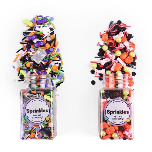 Edible Halloween Sprinkles, Tombstone Cupcake Toppers, Halloween Cake Decorations, Bloody Candy Bones, Pumpkin Cupcake Toppers, Ice Cream, Cookies, Macaron, Chocolate, Cakecicles(120g/4.2oz)