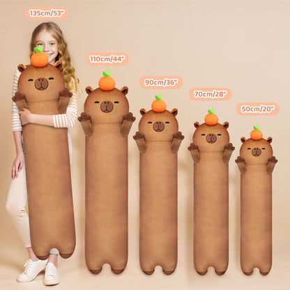 Mewaii 20in Long Plush Capybara Body Pillow, Cute Capybara Stuffed Animals Soft Plushies, Squishy Big Cuddle Pillow Toys Gift for Girls