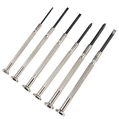 6 PCS Precision Screwdriver Sets, Eyeglass Repair Kit Screwdriver, Mini Screwdriver Set, Flat Head and Philips Head Screwdriver Sets, With 6 Different Sizes, Suitable For Watch, Electronic Repairs