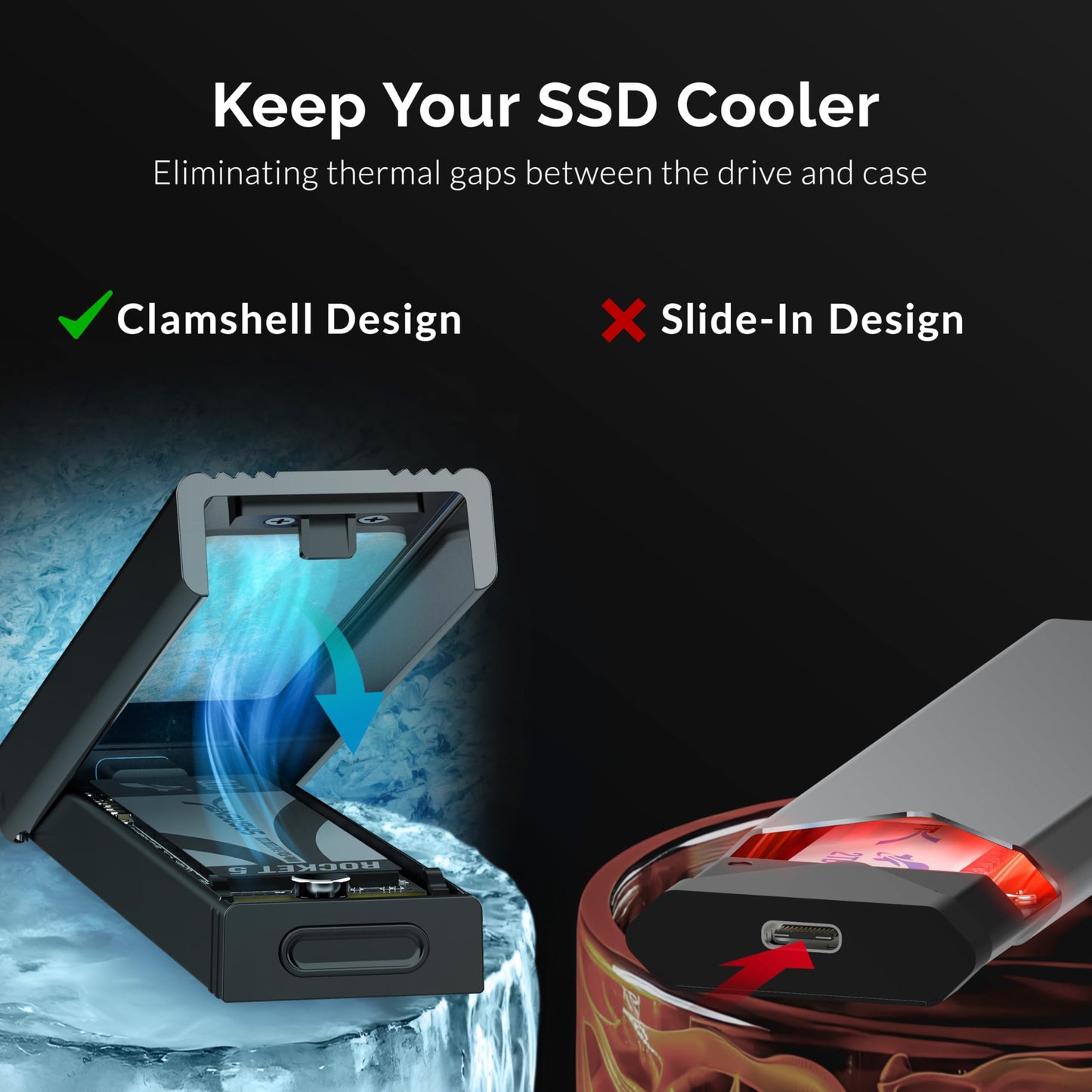 SABRENT M.2 NVMe Enclosure, Tool Free NVMe and SATA, 10Gbps External SSD Enclosure, Reusable Thermal Pad, Compatible with 2230 2242 2260 2280 (EC-SNVE)