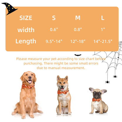 Thankspaw Adjustable Bow Tie Dog Collar Printed Cute Patterns Spring Summer Soft Pet Collars for Small Medium Large Dogs