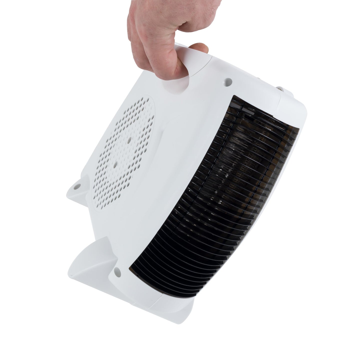 Beldray Electric Flatbed Fan Heater – Upright Heater with 2 Heat Settings and Cool Air Function, Adjustable Thermostat, Overheat Protection, Dual Position, Portable Carry Handle, 2000 W EH0569SSTK