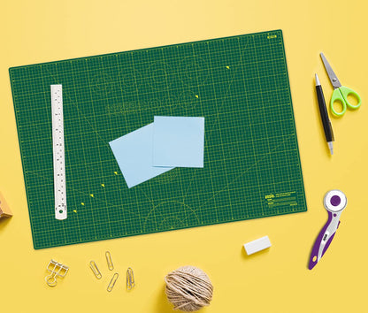 ANSIO Craft Cutting Mat Self Healing A1 Double Sided 5 Layers - Quilting, Sewing, Scrapbooking, Fabric & Papercraft - Imperial/Metric 34 Inch x 22.5 Inch / 89cm x 59cm - Green/Green