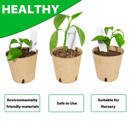 Baxrou 120 Pack 3.15 Inch Peat Pots Plant Starters for Seedling, Herb Seed Starter Pots Kits, Garden Germination Nursery Pot wit 30 Plant Labels, 2 Transplant Tools.