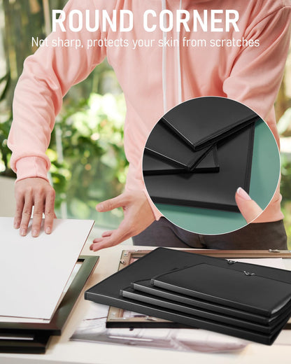 Nicpro 11x14 Art Portfolio Folder, 30 Pockets Display 60 Pages Art Painting Portfolio Binder with Clear Plastic Sleeves, Presentation Storage Book for Kids & Artists Artwork Drawing - (Black)