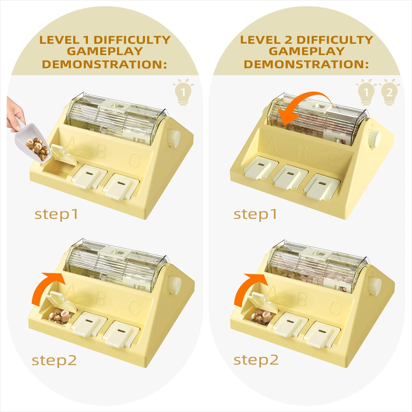 KADTC Paw-Activated Rolling Puzzle Game Toy Level 2 in 1 Puppy Treat Toys Capacity 14oz Slow Feeder Adjustable Interactive Food Dispenser for Small/Medium Dogs Brain Mental Stimulation Healthy Eating