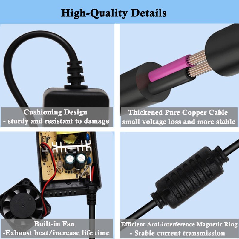 42V 2A Electric Scooter Charger for 36V Li-Batteries, Hover Board Charger Cord with 4 Plugs, Compatible with Gotrax/Ninebot/Jetson/Voyage Scooter Power Adapter