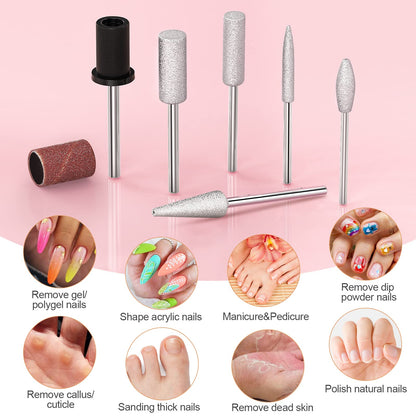 20000RPM Electric Nail Drill Compact Portable Efile Professional Manicure Pedicure Nail File Drill Kit for Acrylic, Gel Nails and Home Salon Use