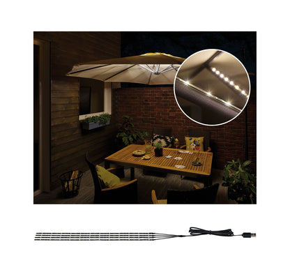 Paulmann 942.08 Outdoor Mobile Parasol Lighting IP44 3000K 4x0.4m Parasol luminaire Decorative luminaire Light Strips LED Strips 94208
