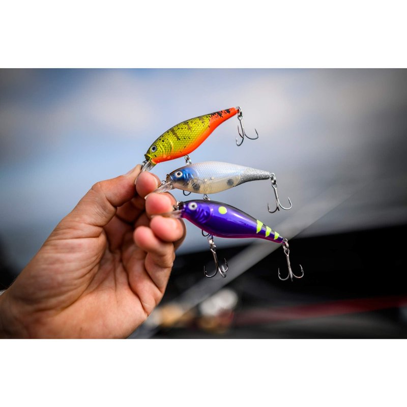Berkley Flicker Shad Shallow Fishing Lure, Blue Tiger, 2/7 oz, 2 3/4in | 7cm Crankbaits, Size, Profile and Dive Depth Imitates Real Shad, Equipped with Fusion19 Hook