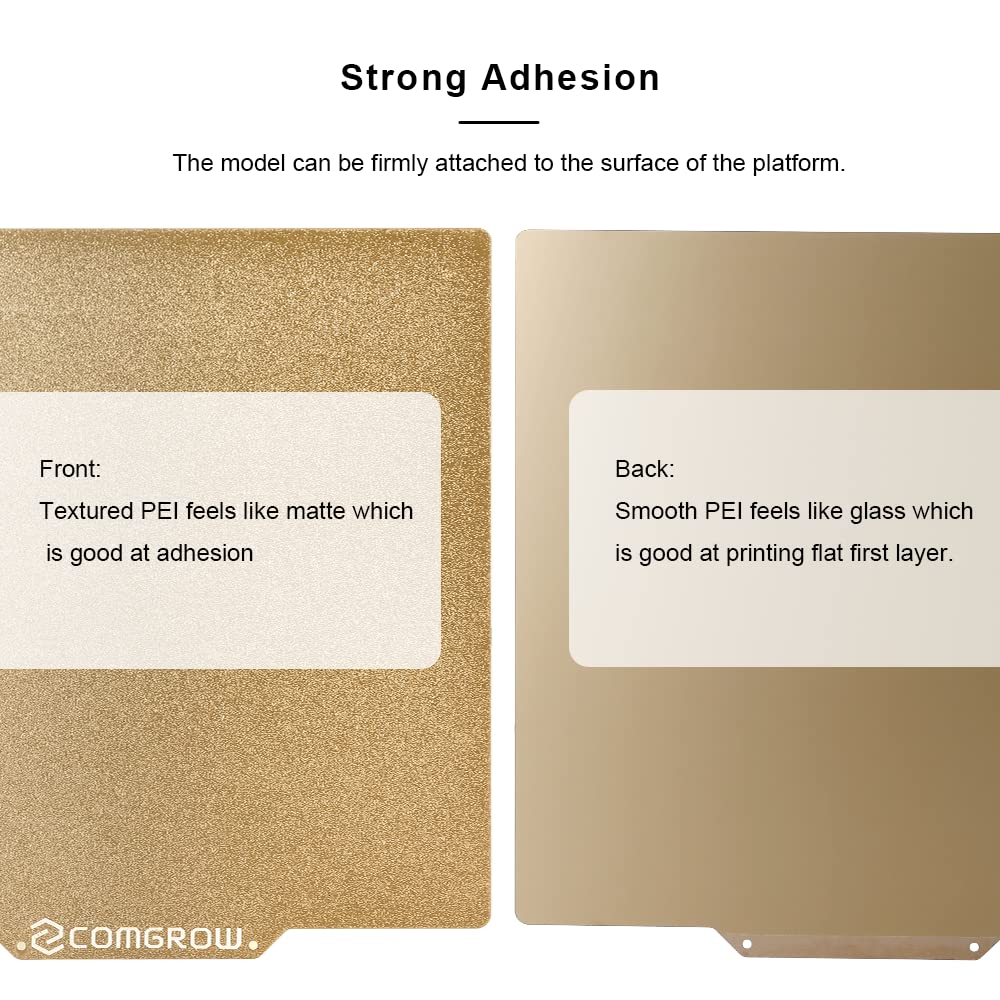 Comgrow Textured/Smooth Double Sided PEI Sheet 235mmx235mm for Creality Ender3/Ender 3 Pro/Ender 3 V2/Ender 3 S1/Ender 3 S1 Pro/Ender 3 Neo/Ender 3 V2 Neo/Ender 5 Pro/Voxelab Aquila 3D Printer