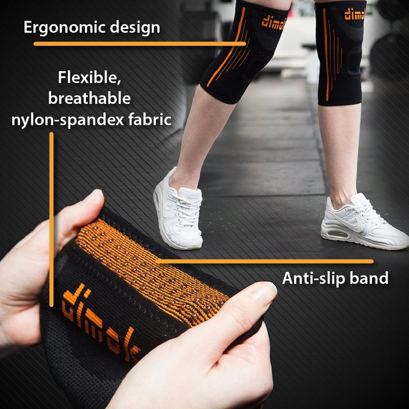 dimok Athletic Knee Brace Compression Sleeve Leg Support for Kids Pain Injury Meniscus Tear Fast Recovery (2 Pack, XS)