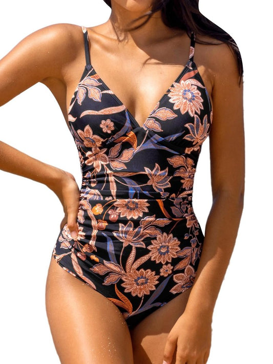 CUPSHE Women's One Piece Swimsuit Tummy Control V Neck Bathing Suits XS