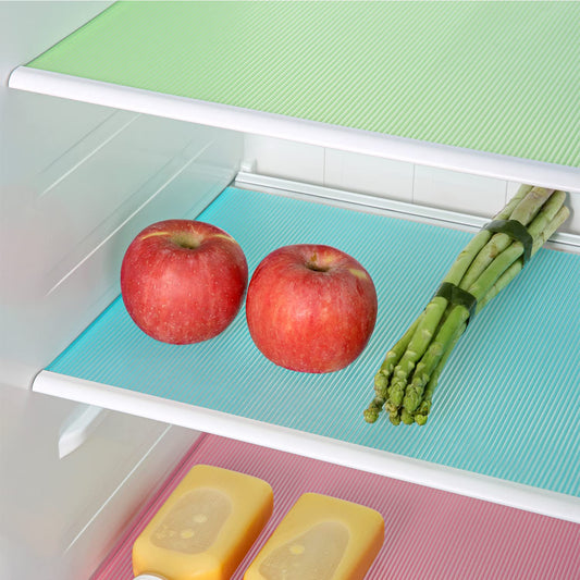 16pcs Refrigerator Liners for Shelves Washable, Fridge Shelf Liners Nonslip, Refrigerator Mats Liner for Glass Shelves, Shinywear Fridge Liners for Freezer Cupboard Cabinet Drawer, 4 Color