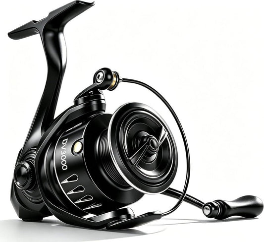 Lightweight Spinning Fishing Reel - Sealed Carbon Fiber, 20 LB Max Drag | 5.2:1 Gear Ratio, CNC Aluminum Spool, 1000-5000 Series