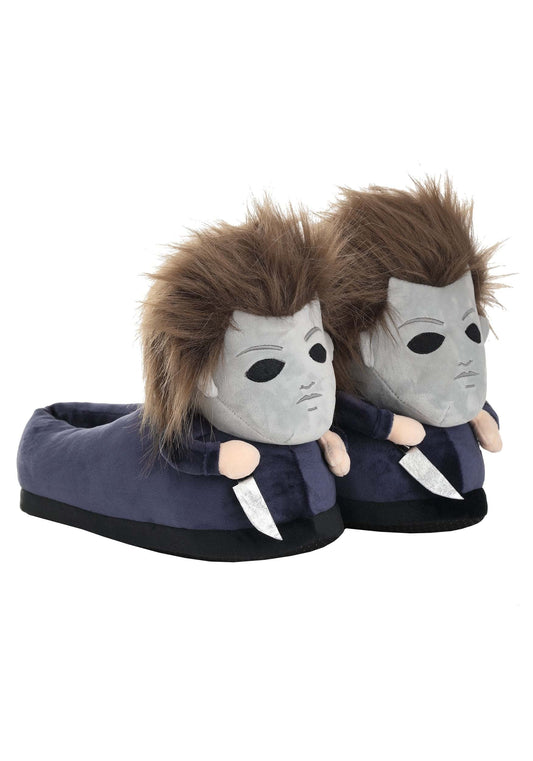 FUN.COM Michael Myers Halloween Slippers for Adults, Officially Licensed Halloween Movie Horror Slippers X-Small, Black, X-Small