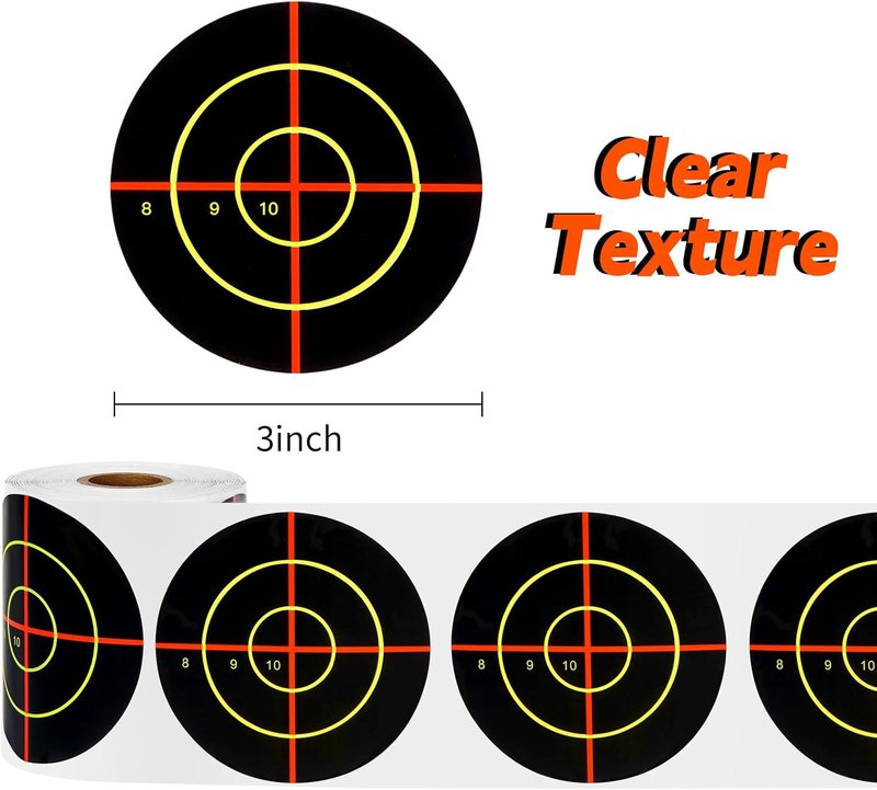 Shooting Targets - 3" Self-Adhesive Splatter Stickers | Reactive Paper for Airsoft, Rifle & Pistol Practice